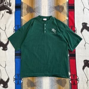 Vintage 90s Michigan State Spartans Henley T-Shirt Size XL Embroidered